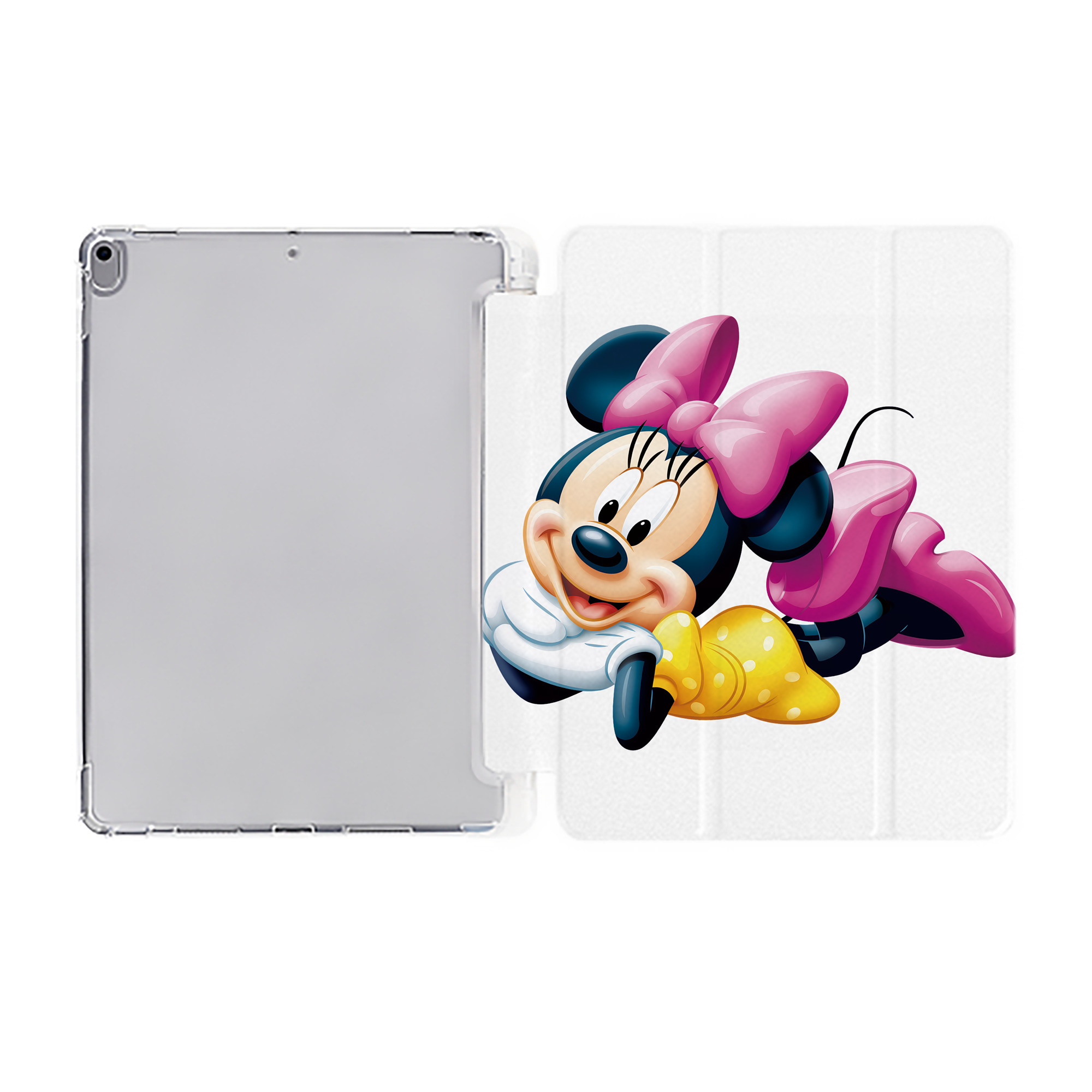 （画像用） ミッキーマウス Mickey Mouse IPad ケース ペン収納付き 三つ折りスタンド PUレザー×シリコン 対応機種9.5/10.5/10.9インチ